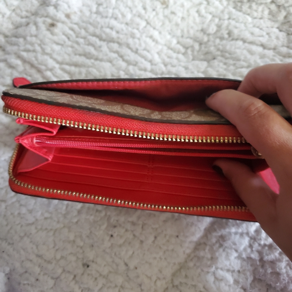 Coach signature red wallet